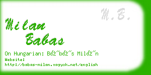 milan babas business card